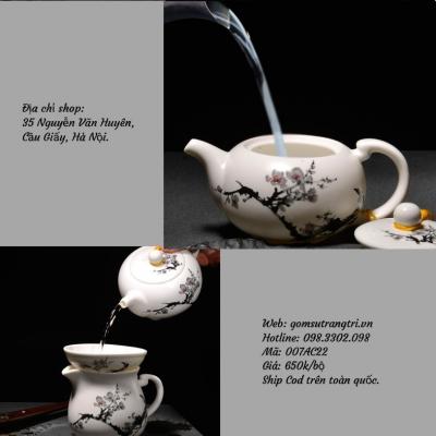 Bộ Ấm Chén Họa Tiết Hoa Đào